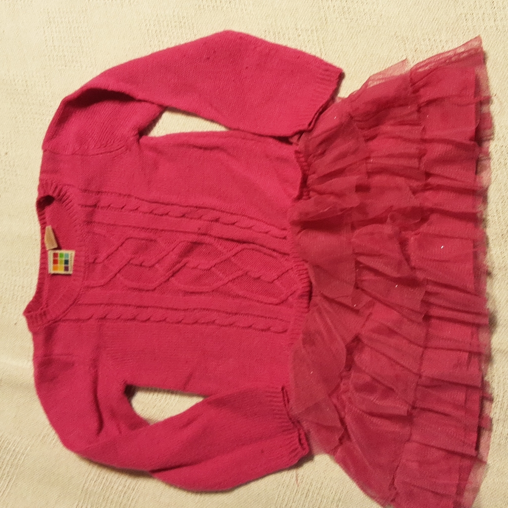 ⭐ Healthtex Pink Sweater Dress with tutu bottom girl's size 3T